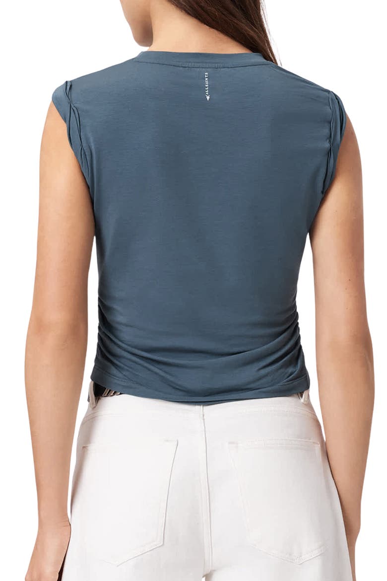 West Side Ruched Tank, Alternate, color, STEEL BLUE