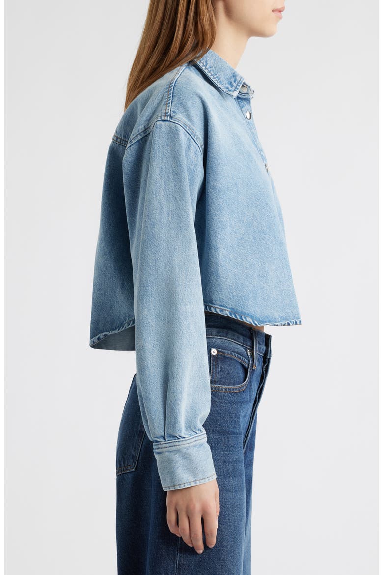 The Swing Crop Denim Shirt, Alternate, color, FLIGHTLESS