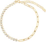 SHYMI Half Link Half Tennis Bracelet