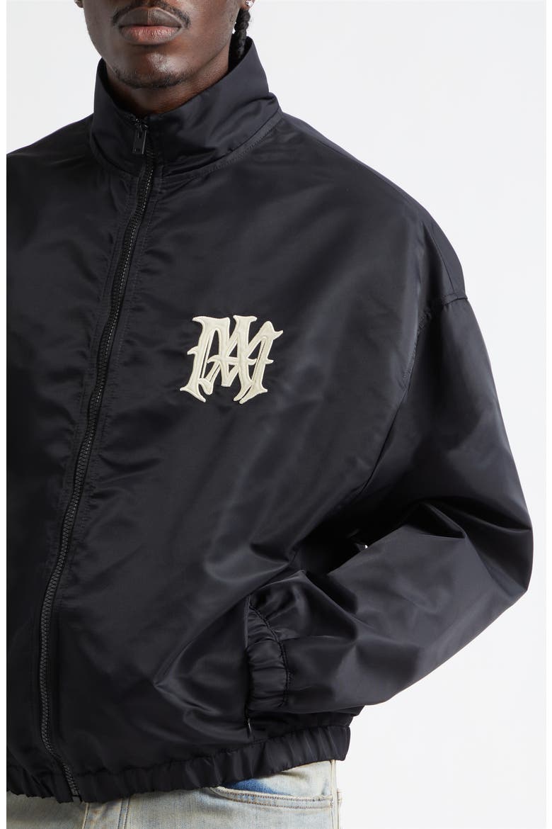 Hollywood Logo Appliqué Blouson Jacket, Alternate, color, BLACK