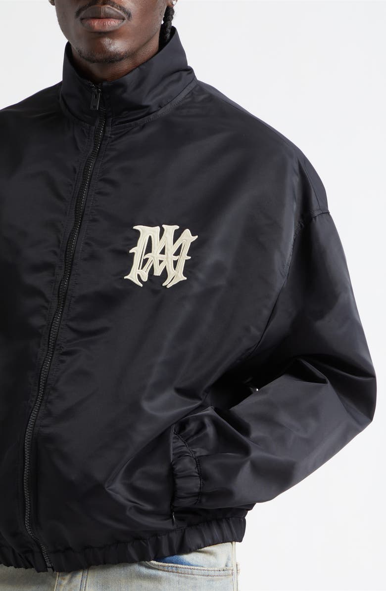 AMIRI Hollywood Logo Appliqué Blouson Jacket, Alternate, color, Black