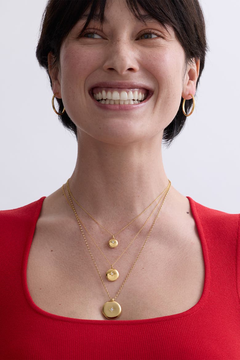 Gold Biography Midi Locket Necklace, Alternate, color, Gold