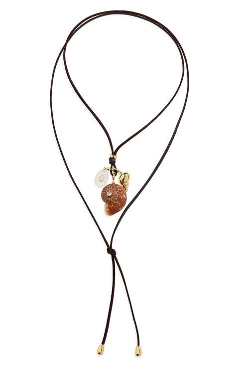 Area Charm Lariat Necklace