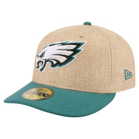 Men's New Era  Natural/Midnight Green Philadelphia Eagles Pre-Curved Twine 59FIFTY Fitted Hat