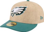 New Era Men's New Era Natural/Midnight Green Philadelphia Eagles Pre-Curved Twine 59FIFTY Fitted Hat