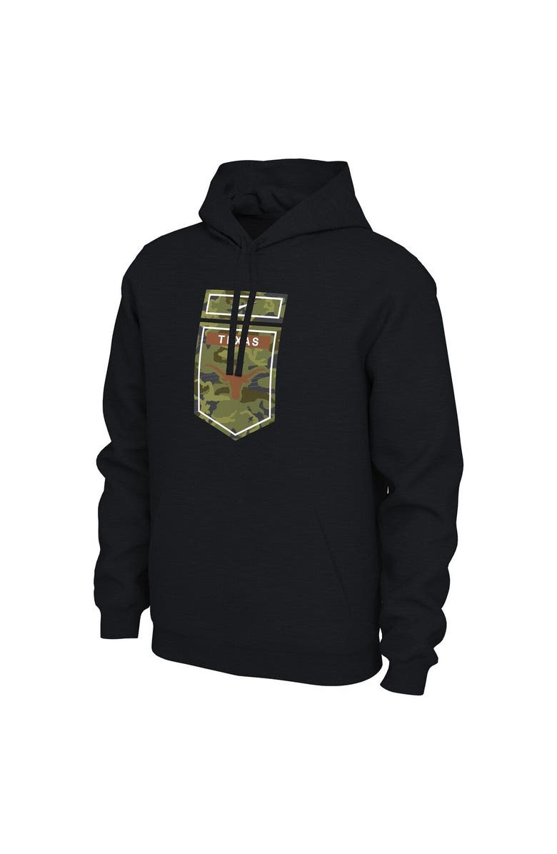 Nike Men's Nike Black Texas Longhorns Veterans Camo Pullover Hoodie, Alternate, color, 