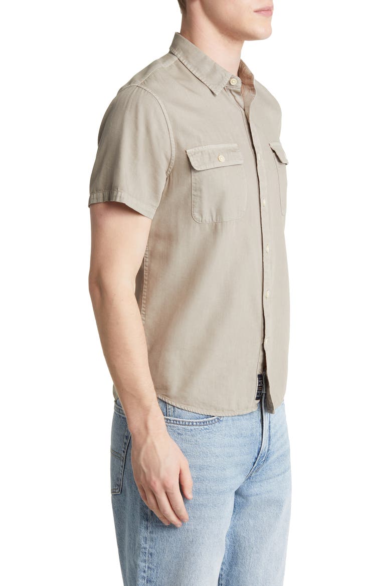 Lived-In Short Sleeve Button-Up Shirt, Alternate, color, SILVER SAGE
