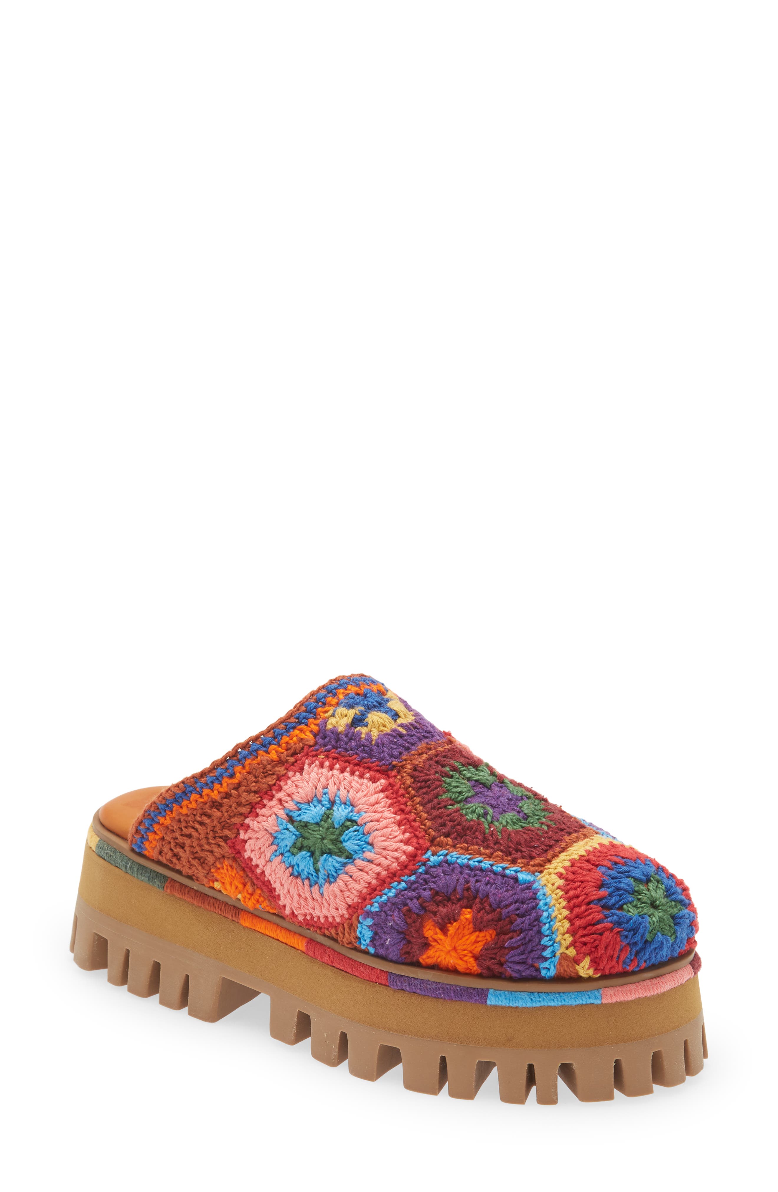 FARM Rio Colorful Crochet Platform Mule, Main, color, 