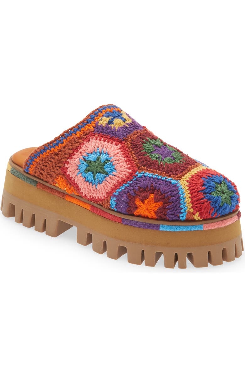 FARM Rio Colorful Crochet Platform Mule, Main, color,