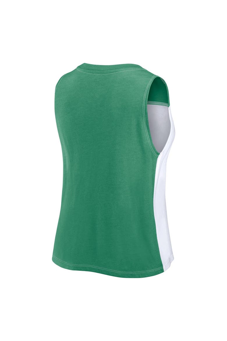 Women's Fanatics Branded Green/White Miami Hurricanes Colorblock High Neck Tank Top, Alternate, color, Green