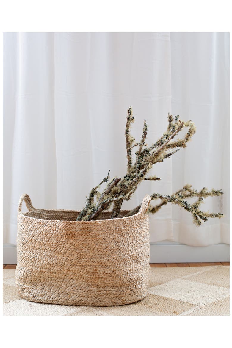 Oval Jute Basket, Alternate, color, NATURAL