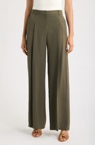 BOSS Tiana Pinstripe Wide Leg Pants