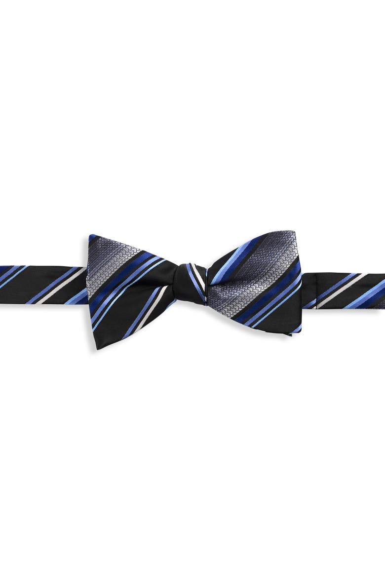 Big & Tall Striped Bow Tie, Main, color, BLACK