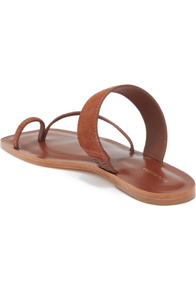 Reformation Sawyer Toe Loop Slide Sandal, Alternate, color, Walnut Suede