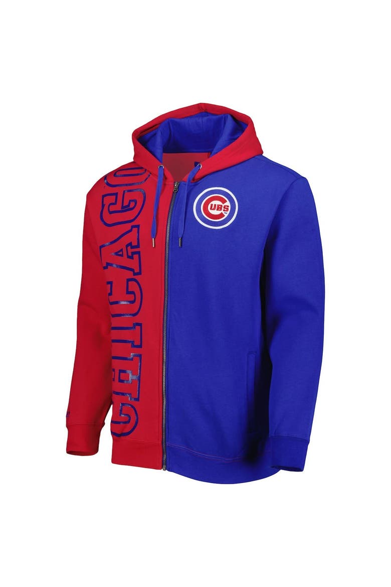Men's Mitchell & Ness Red/Royal Chicago Cubs Fleece Full-Zip Hoodie, Alternate, color, Red