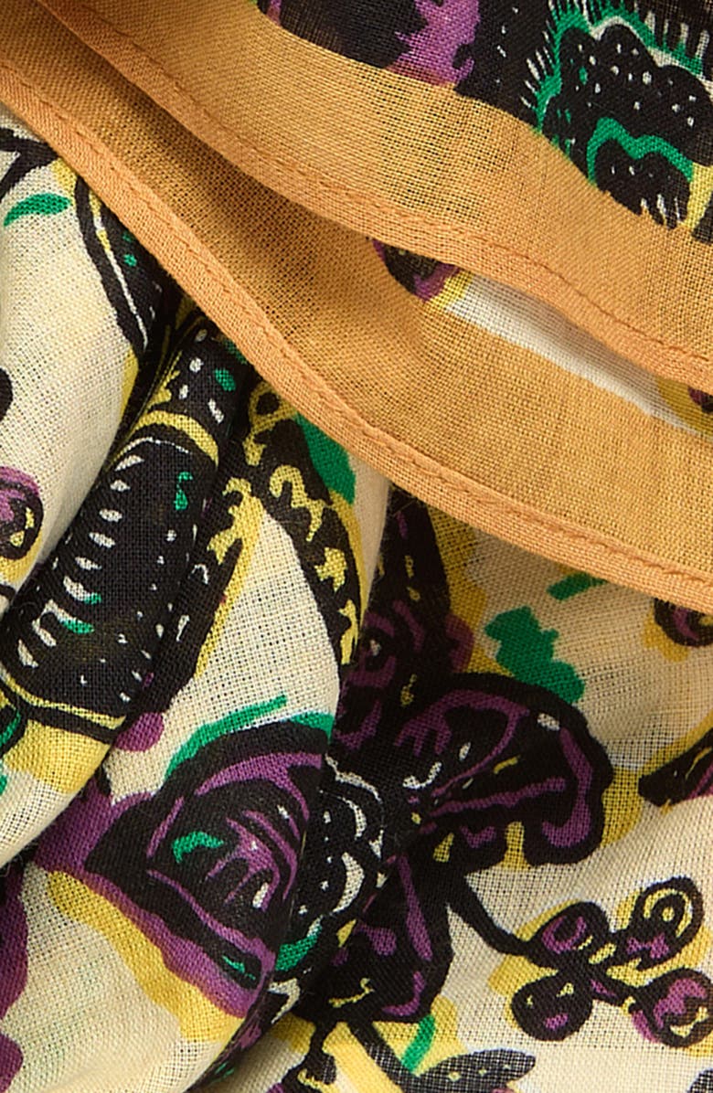 Faherty Floral Jungle Square Scarf, Alternate, color, Beige Multi