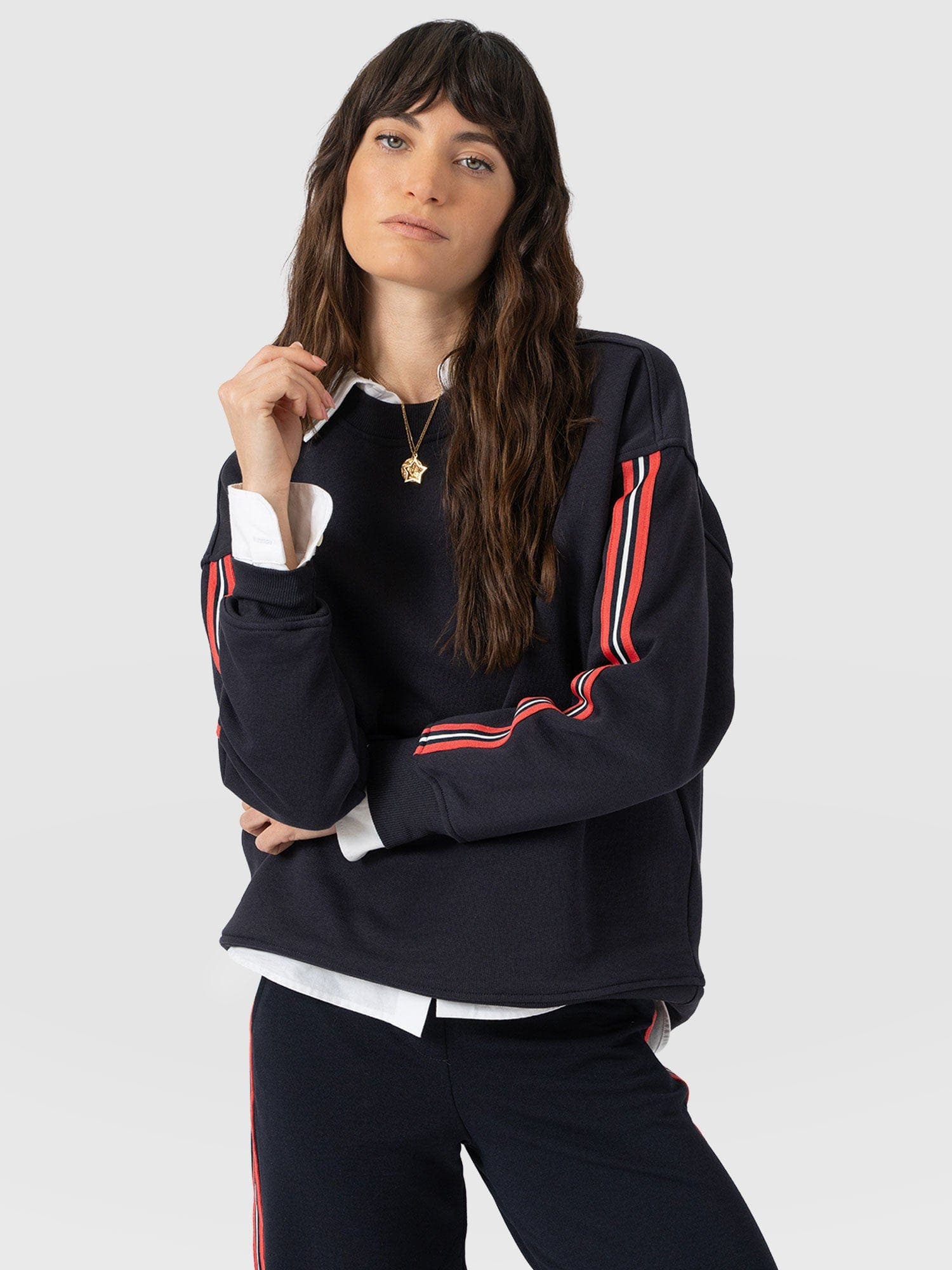 Navy Red Stripe