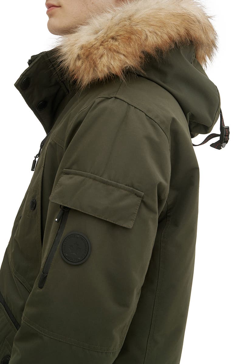 Noize Jacob Faux Fur Trim Hooded Insulated Parka Jacket, Alternate, color, Forest