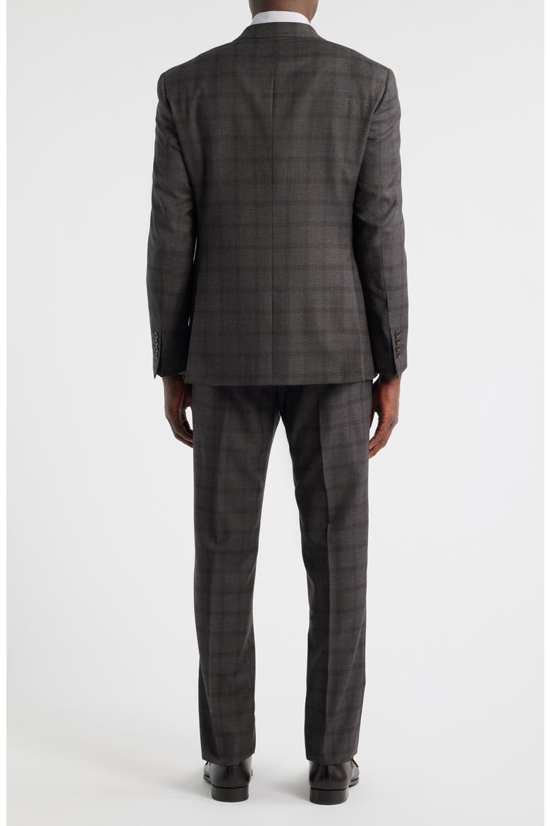 Grey Windowpane Check Virgin Wool Suit, Alternate, color, SOLID DARK GREY