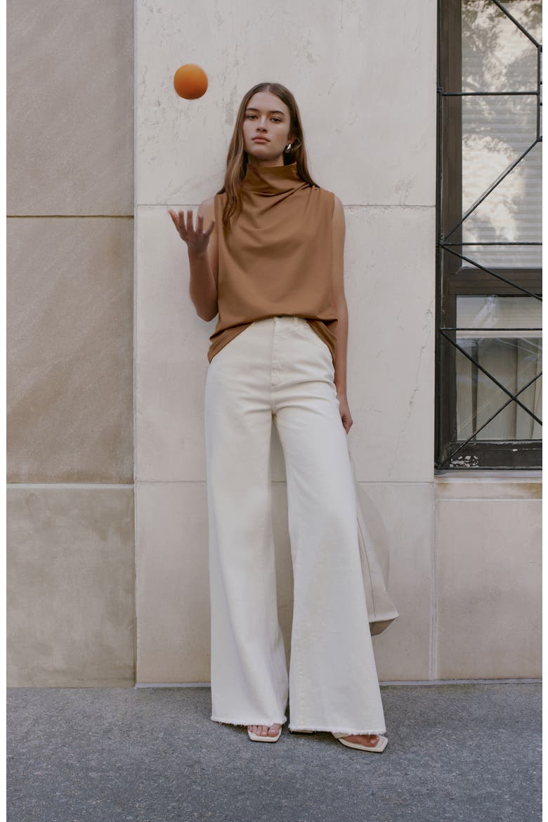 Finch French Terry Funnel Neck Top, Alternate, color, CHESTNUT BROWN