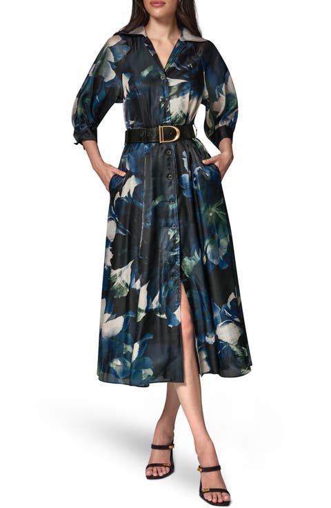 Belted Printed Shirtdress