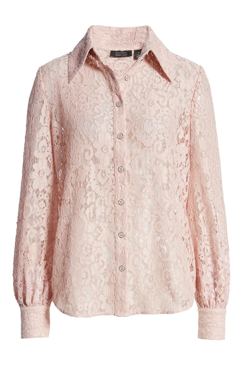 x Atlantic-Pacific Collared Lace Top (Nordstrom Exclusive), Alternate, color, PINK SMOKE