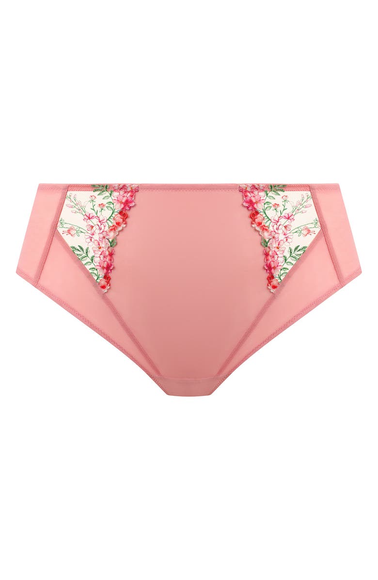Elomi Aerith Embroidered Briefs, Alternate, color, Rose