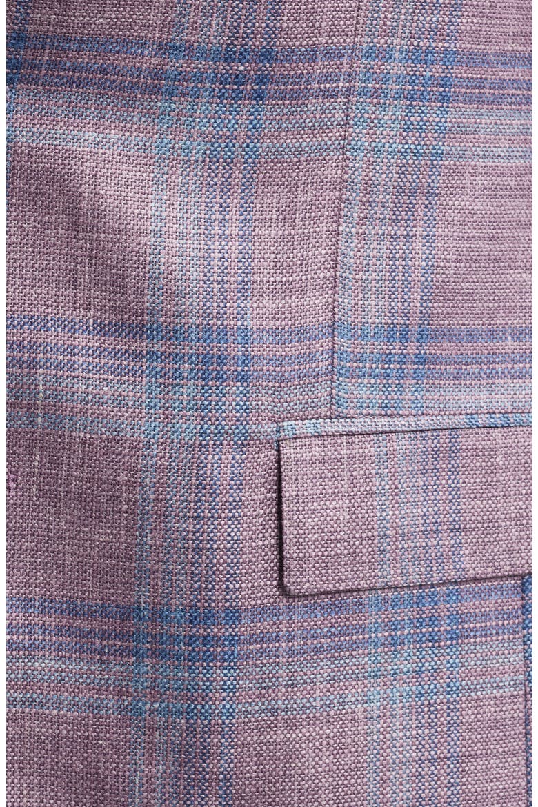 Midland Deco Plaid Wool & Silk Blend Sport Coat, Alternate, color, BERRY