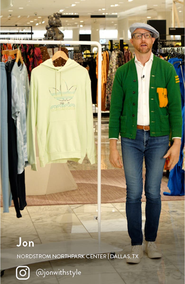 Men's Embroidered Trefoil Organic Cotton Hoodie, sales video thumbnail