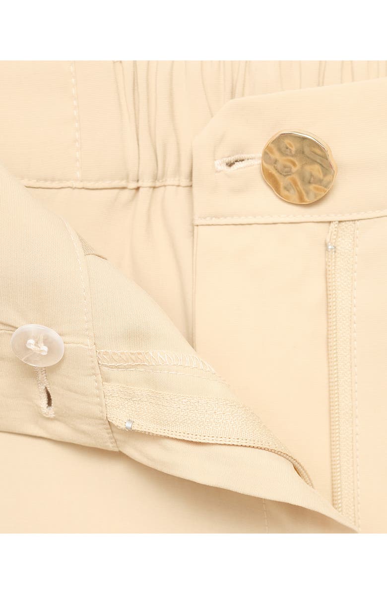 MANGO Pleated Straight Leg Ankle Pants, Alternate, color, Sand