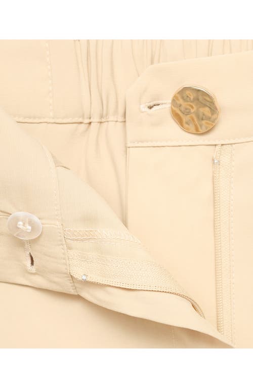 Mango Pleated Straight Leg Ankle Pants In Neutral