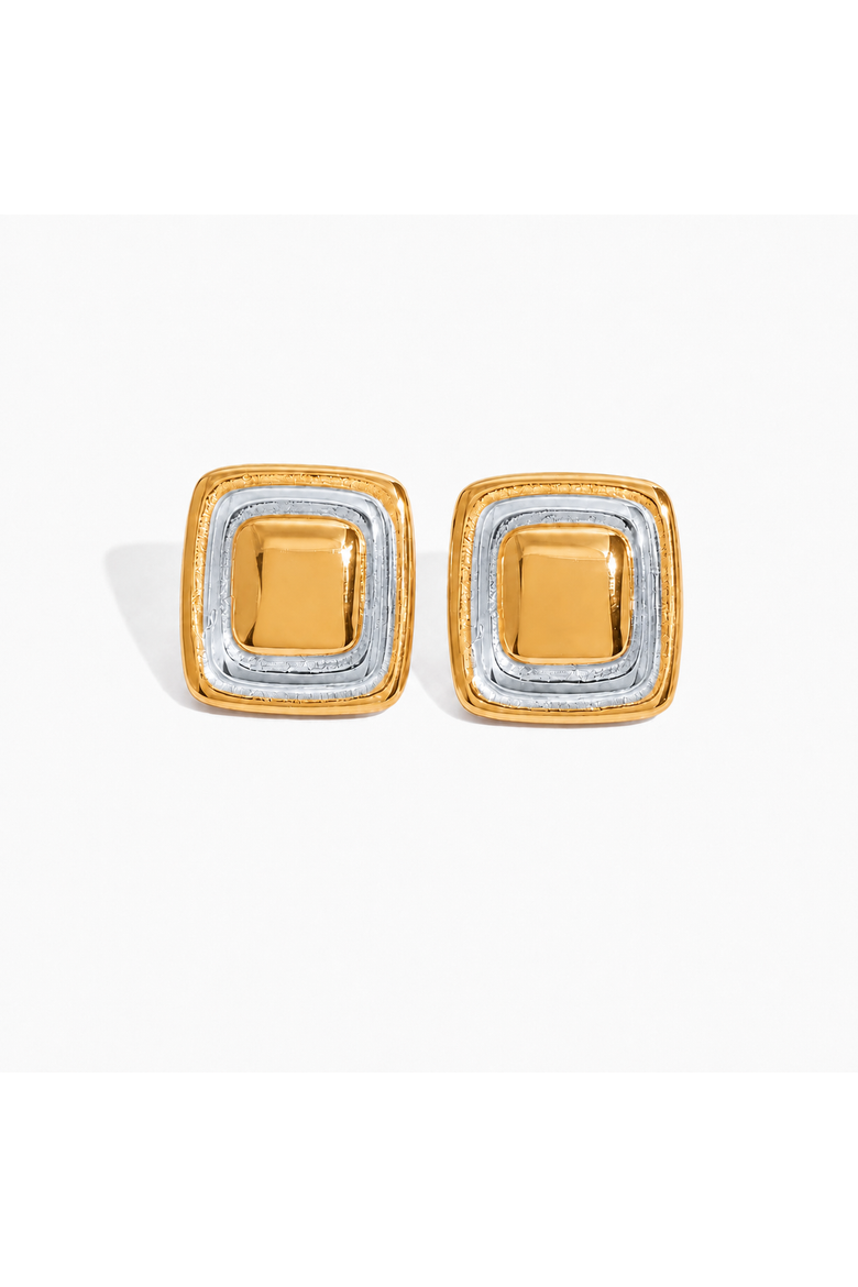 Noa Sqaure Earrings, Alternate, color, Silver Two Tone