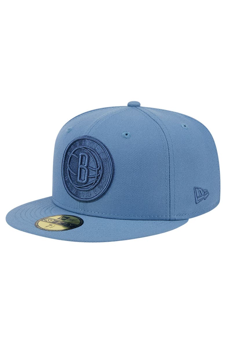 New Era Men's New Era Blue Brooklyn Nets Color Pack Faded Tonal 59FIFTY Fitted Hat, Main, color, 