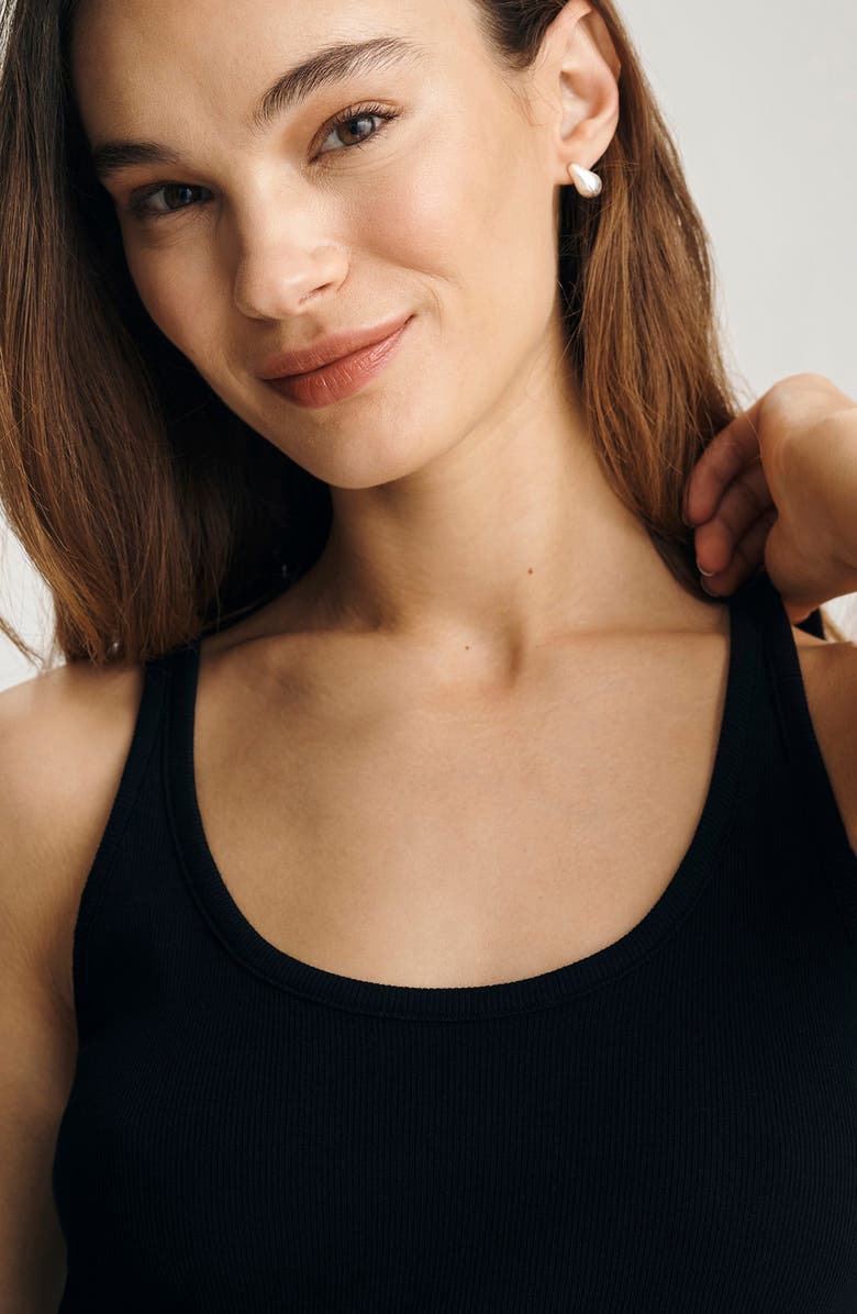 Mavi Jeans Scoop Neck Stretch Cotton Rib Tank, Alternate, color, 