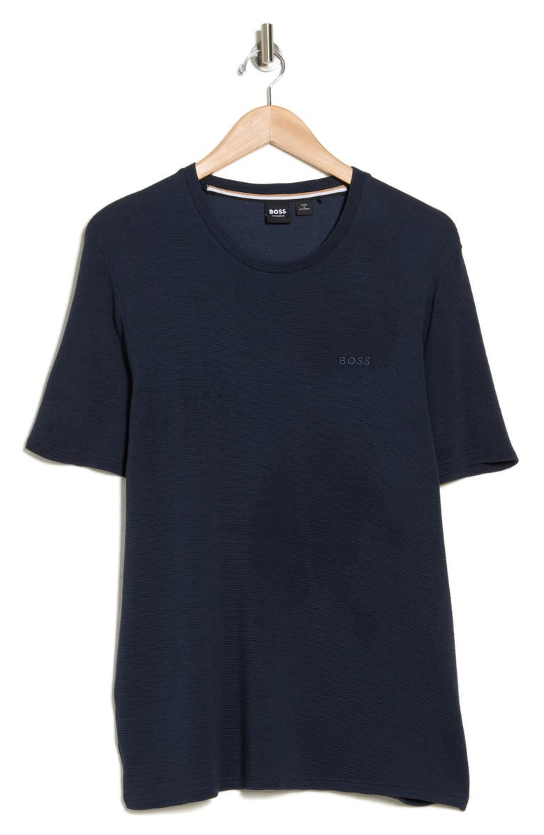 BOSS Ribbed Stretch Modal Pajama T-Shirt, Alternate, color, Dk Bu