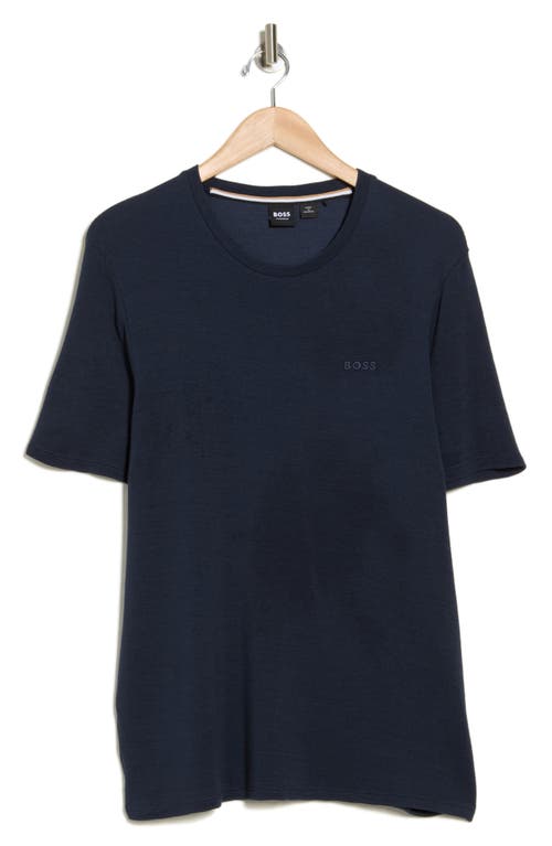 Hugo Boss T-shirt With Round Neck And Short Sleeves In Blue