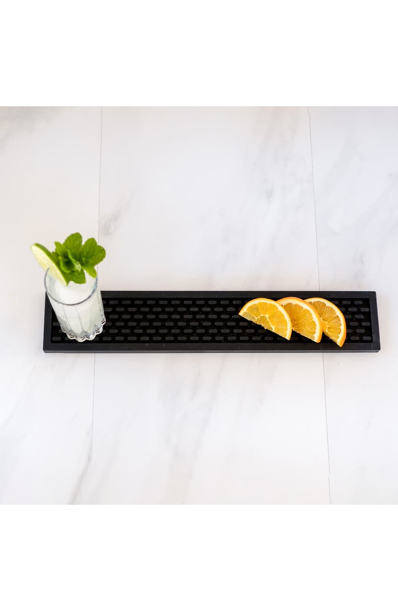 A Bar Above Black Silicone Bar Mat, 3.25x18", Alternate, color, Black