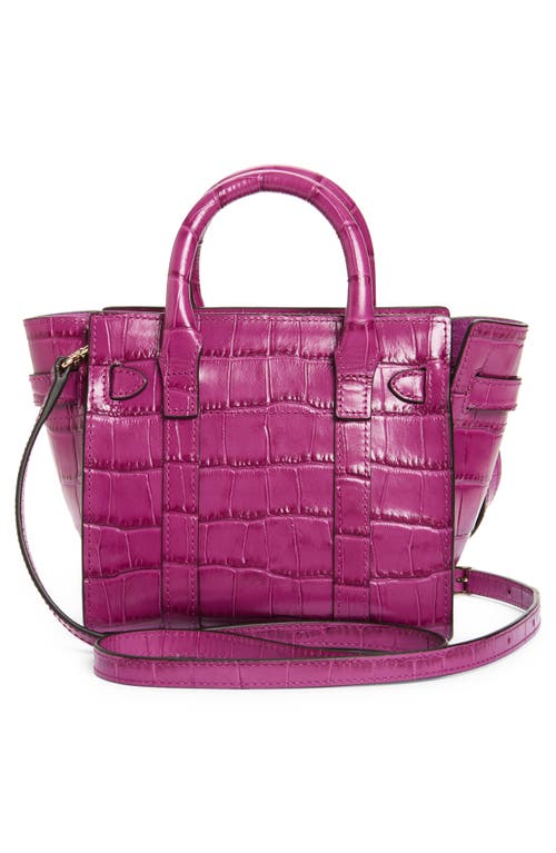 Mulberry Micro Bayswater Croc Embossed Leather Shoulder Bag