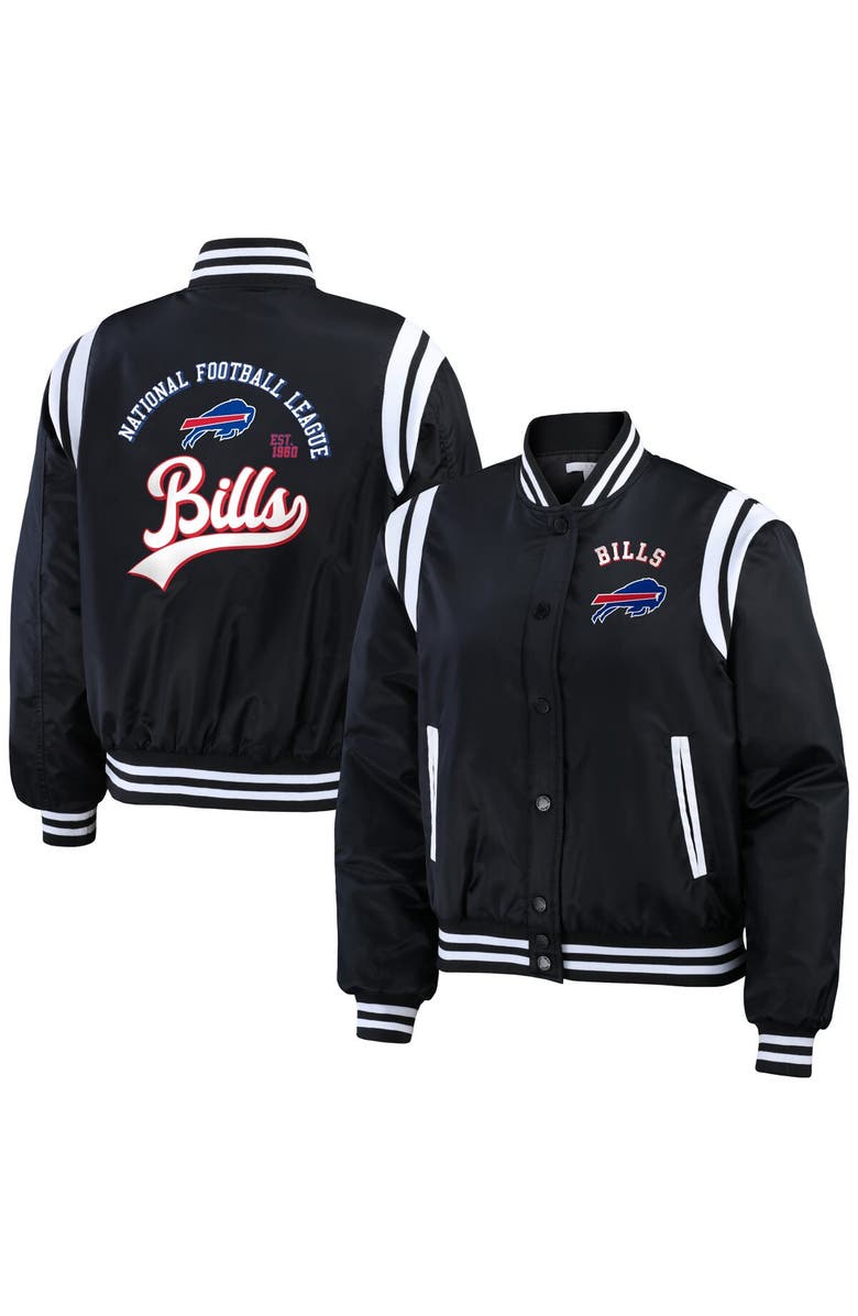 WEAR by Erin Andrews Women's WEAR by Erin Andrews Black Buffalo Bills Full-Zip Bomber Jacket, Main, color,