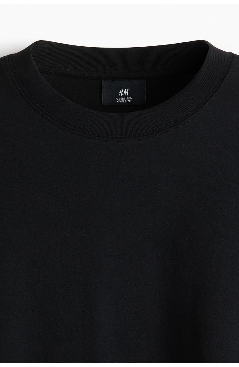 H&M Oversized Fit Interlock T-shirt, Alternate, color, Black