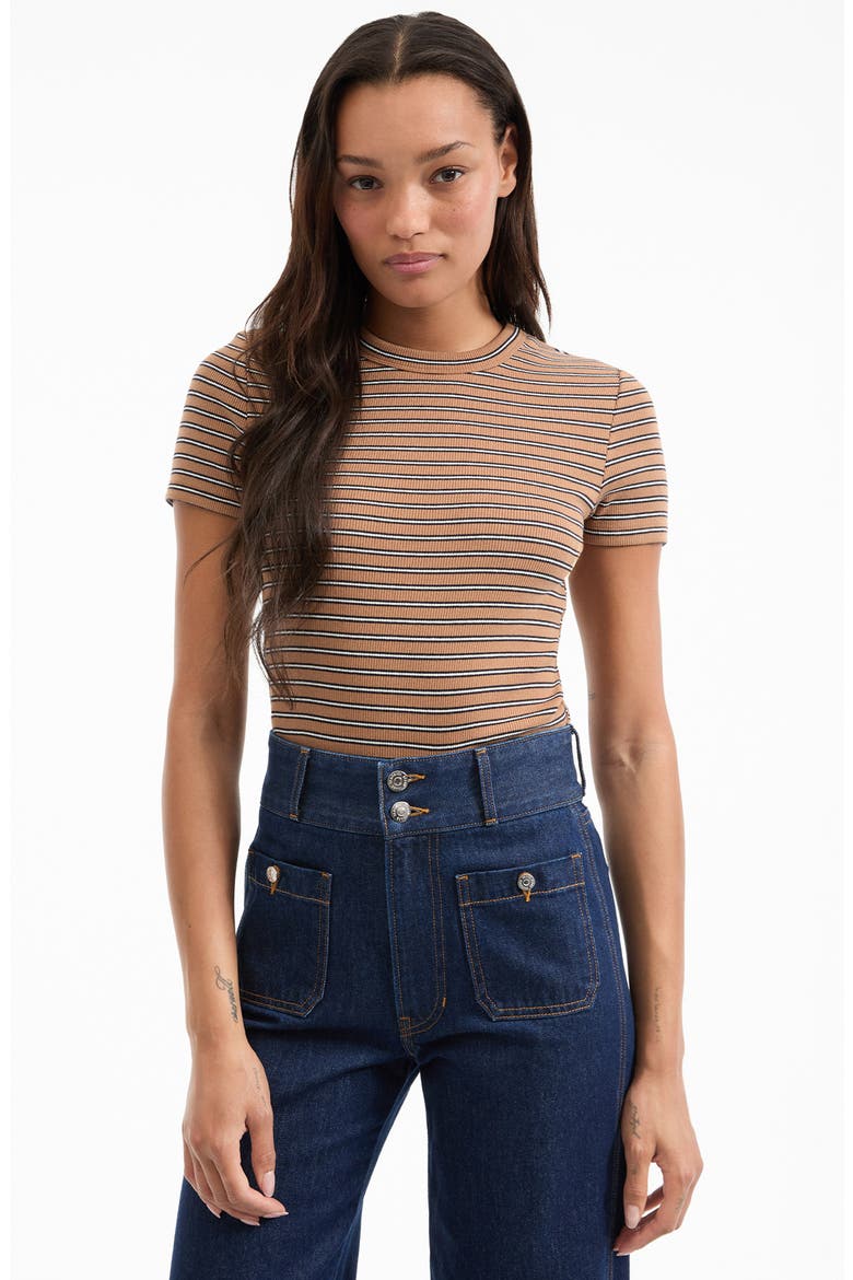 Pruitt Striped T-Shirt, Alternate, color, BROWN MULTI
