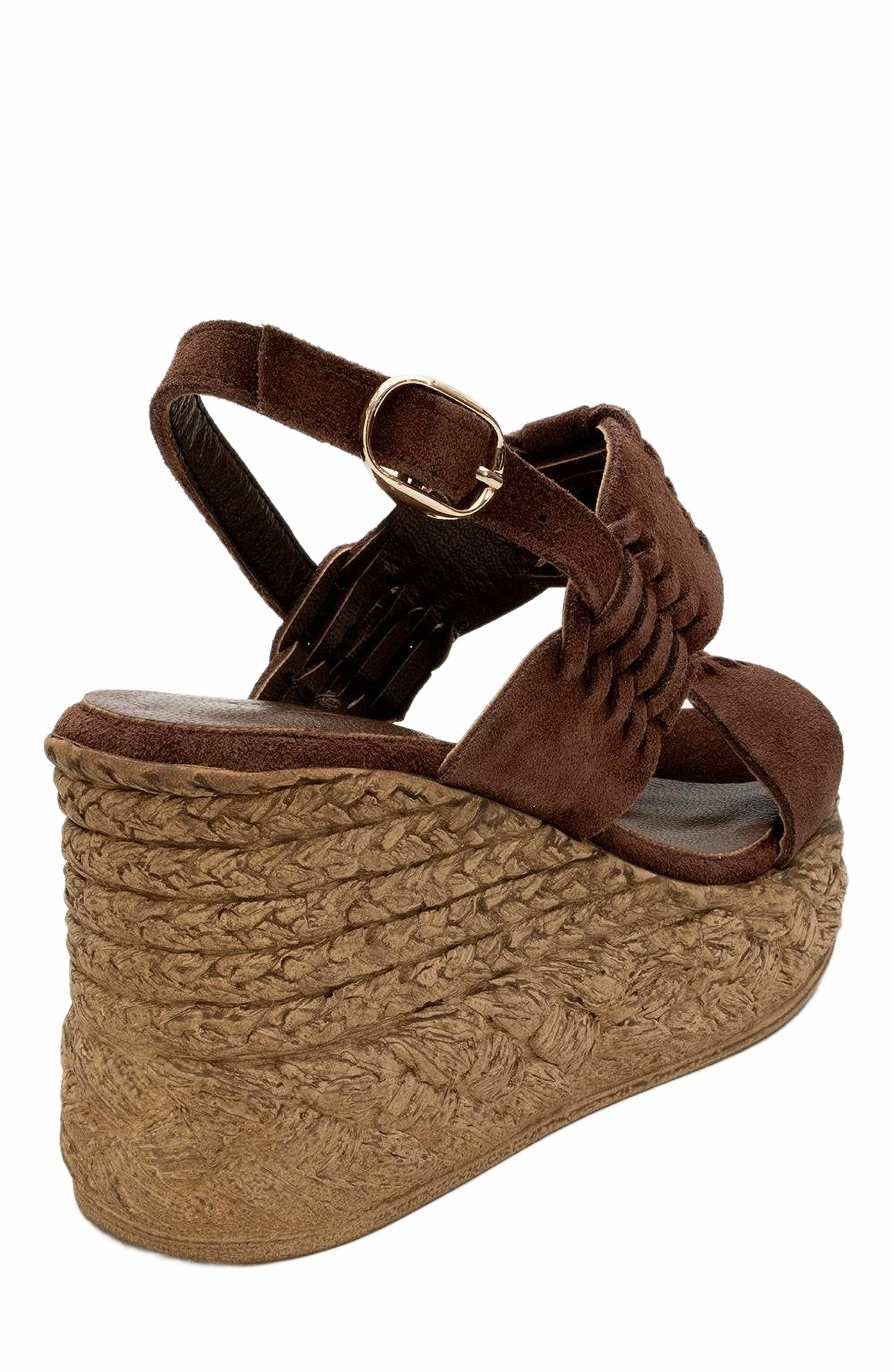 Olien Suede Leather Platform Espadrilles, Alternate, color, Brown Suede Leather