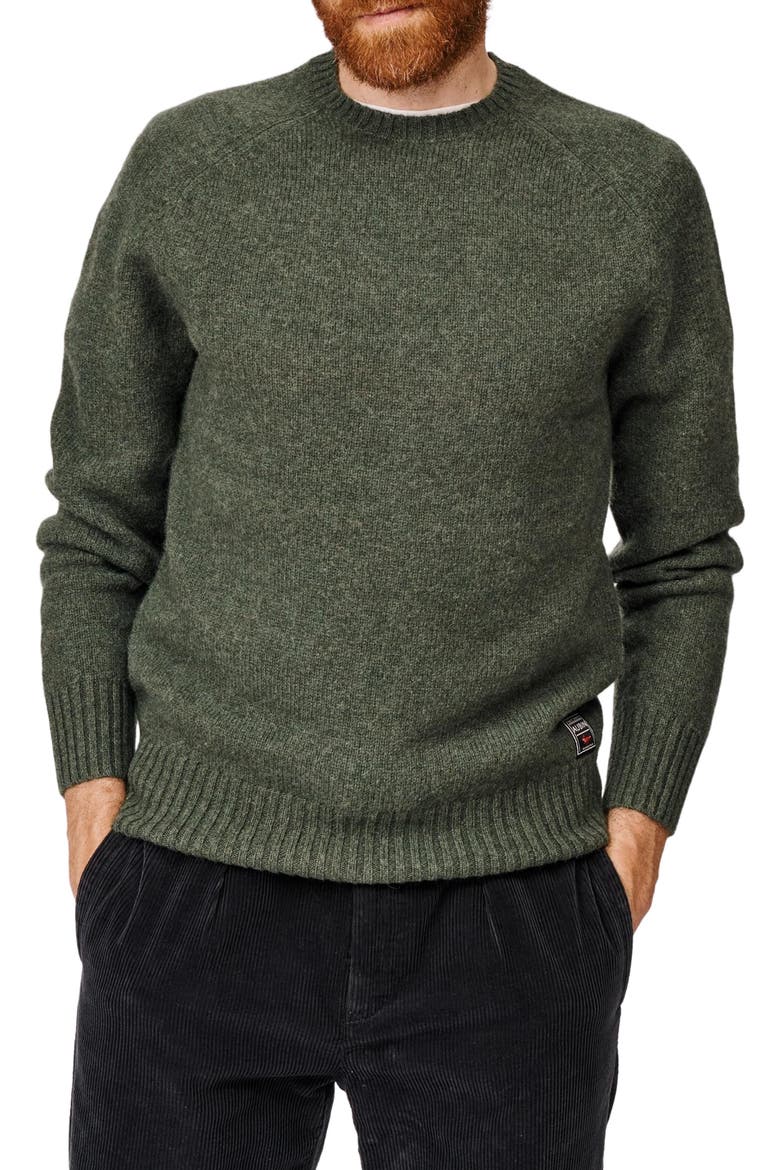 Prestwick Shetland Crew Neck Sweater, Alternate, color, Dark Green