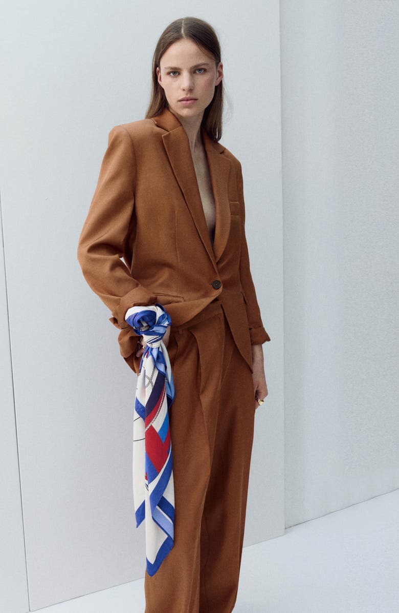 MANGO Minesota Pleated Pants, Alternate, color, Russet
