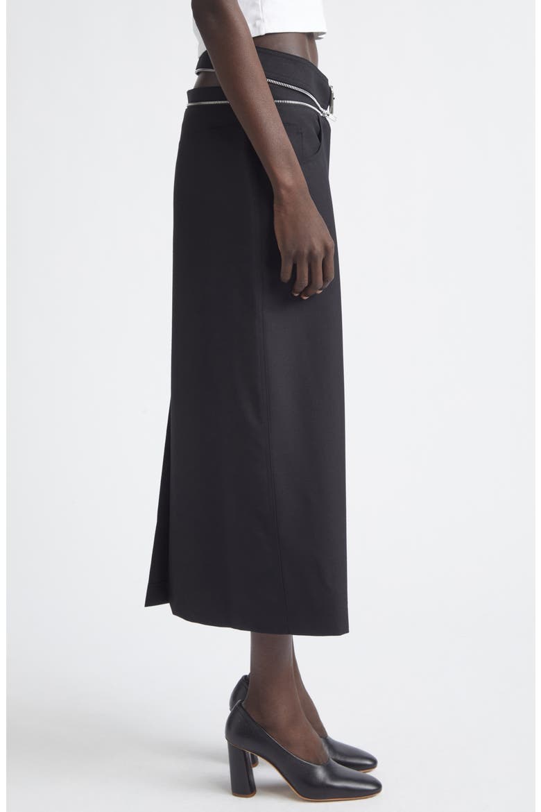 Zip Off Waistband Wool Skirt, Alternate, color, BLACK