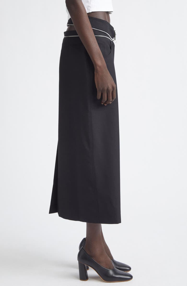 Vaquera Zip Off Waistband Wool Skirt, Alternate, color, Black