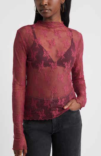 Treasure & Bond Sheer Lace Top