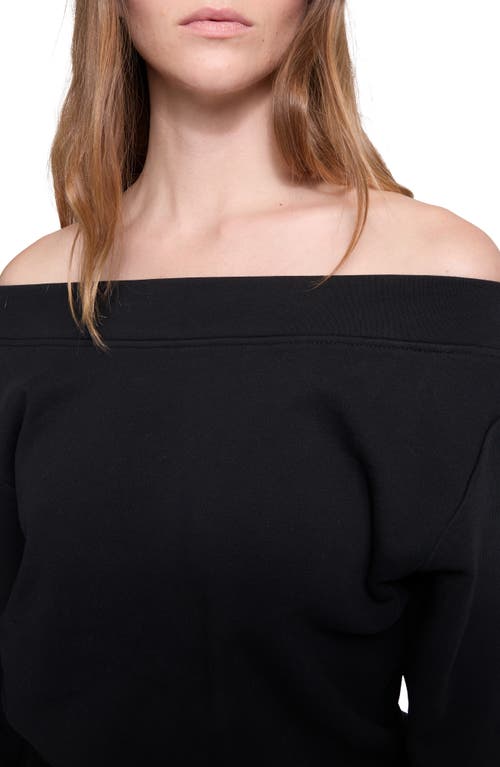 Rebecca Minkoff Kora Off Shoulder Sweatshirt In True Black