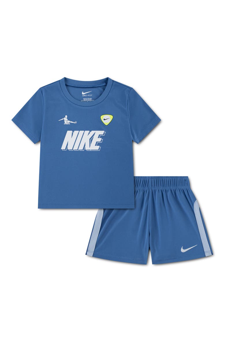Dri-FIT Goal Mode T-Shirt & Shorts Set, Main, color, STAR BLUE