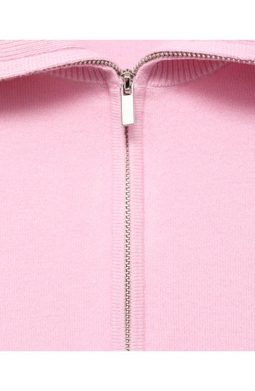 Mango Quarter Zip Sweatshirt In Pink